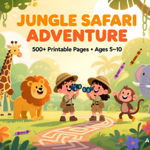 Jungle Safari Adventure Mega Bundle: 500+ Printable Pages for Kids