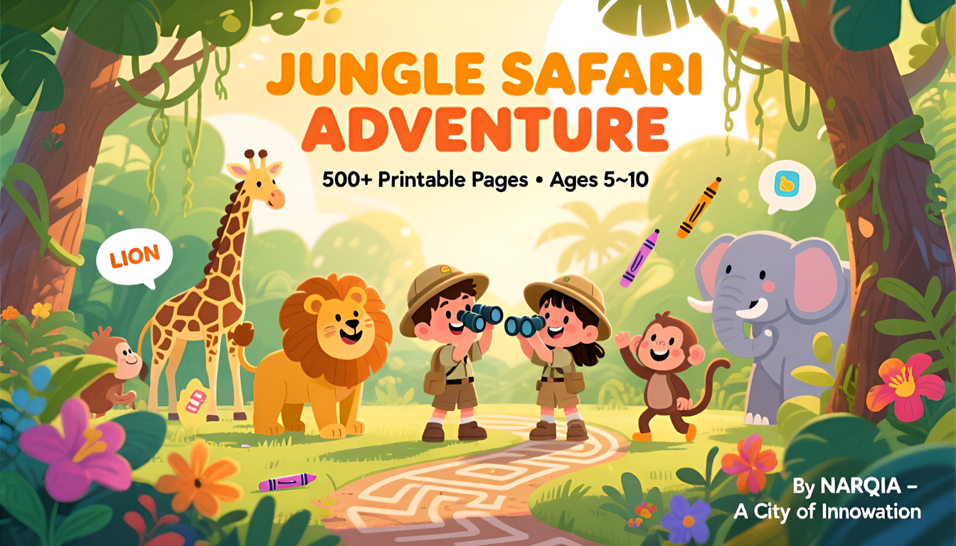 Jungle Safari Adventure Mega Bundle: 500+ Printable Pages for Kids